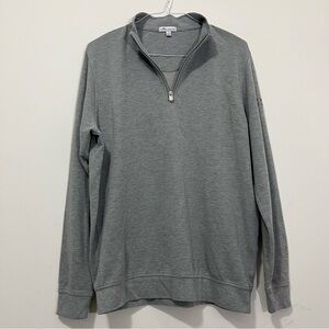 Peter Millar Sweater Mens Large Gray Pullover Long Sleeve Mock Neck Casual Golf